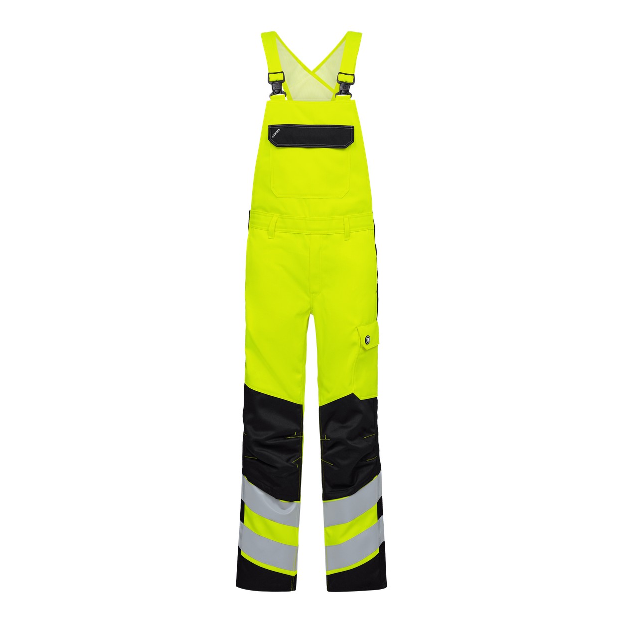 ENGEL Safety+ 3321-188 Latzhose in Gelb/Schwarz – Vorderansicht