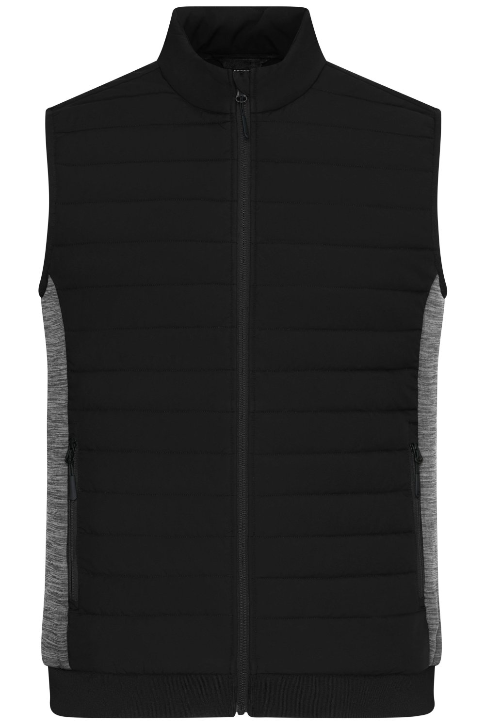 Daiber Men's Padded Hybrid Vest in Black/Carbon-Melange – Vorderansicht