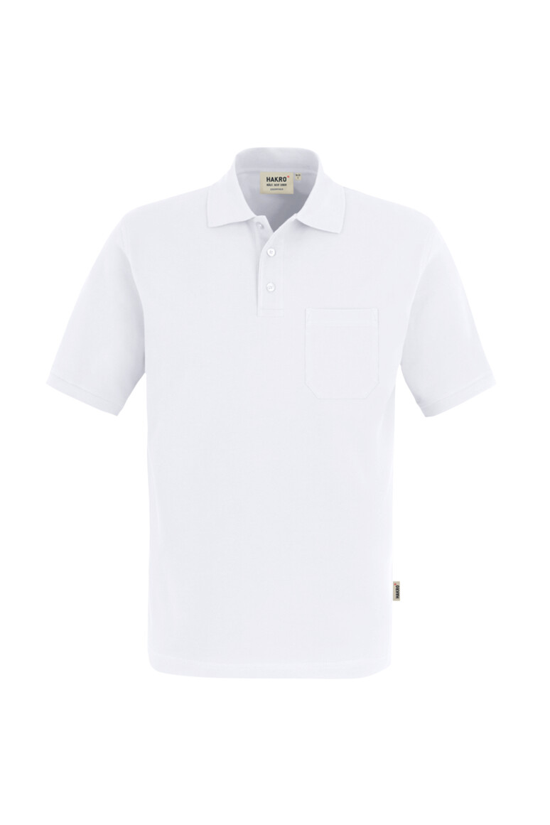 HAKRO 802 Pocket-Poloshirt Top in Weiß – Vorderansicht