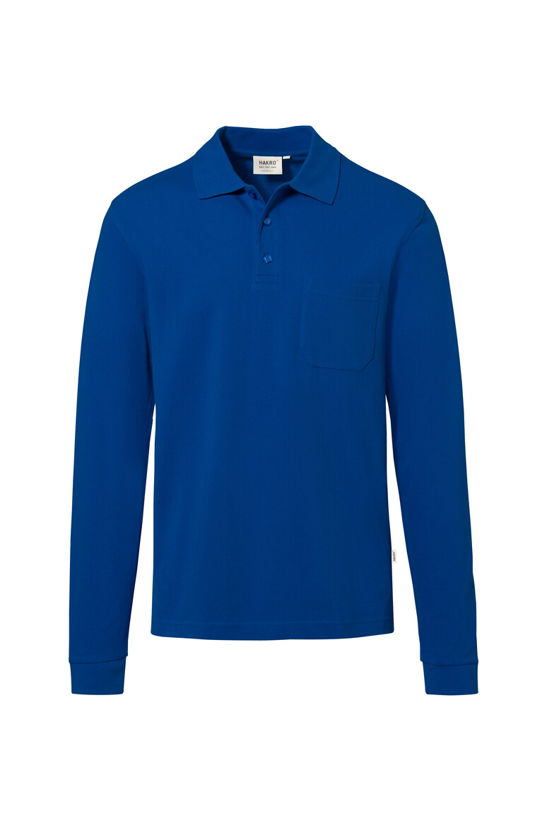 HAKRO 817 Pocket-Longsleeve-Polo MIKRALINAR® ECO in Royalblau – Vorderansicht