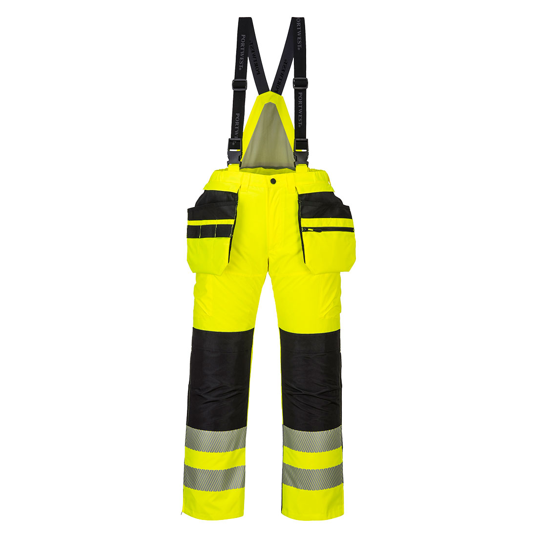 Portwest PW3 Hi-Vis Winter Trousers in Gelb/Schwarz – Vorderansicht