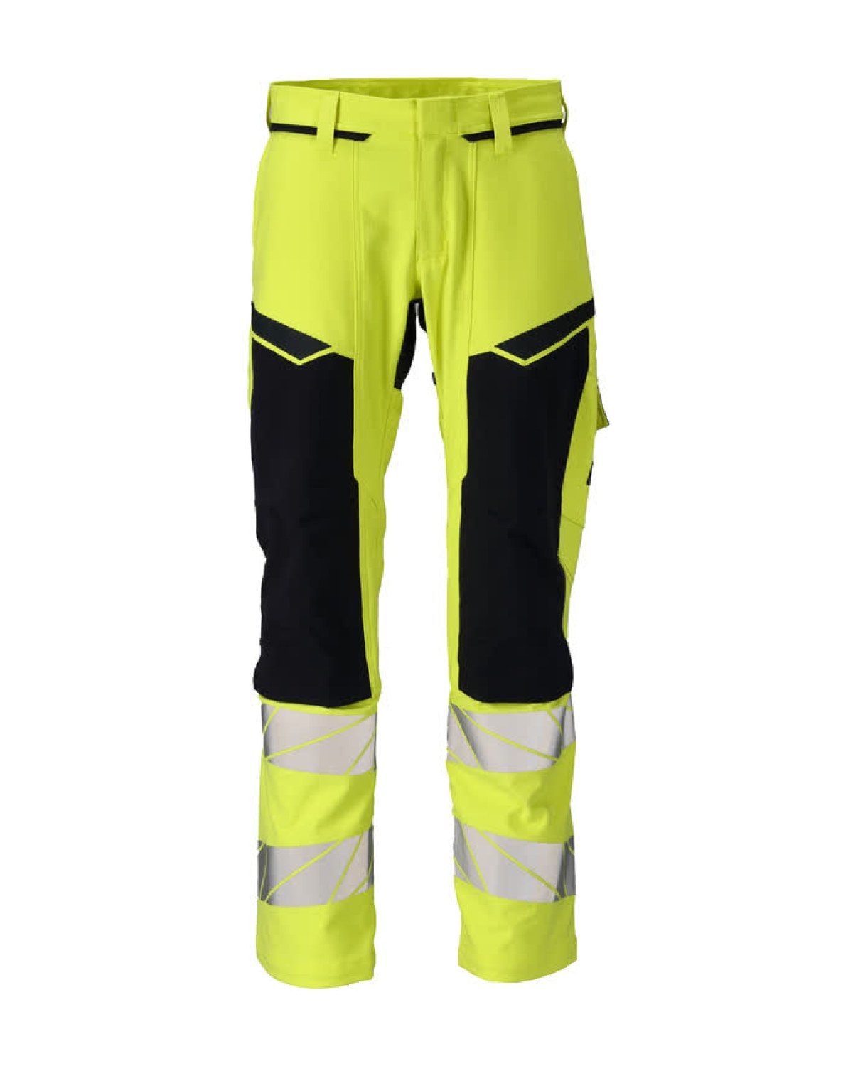 MASCOT Accelerate Multisafe Hose mit Knietaschen in Hi-Vis Gelb/Schwarzblau – Vorderansicht