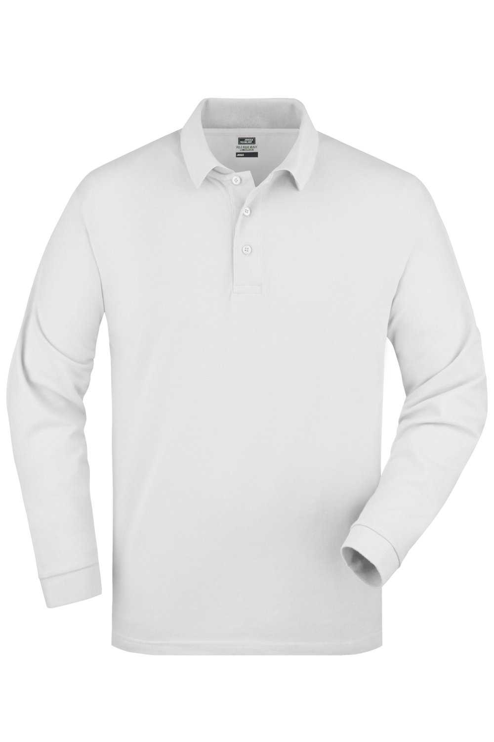 Daiber Polo-Piqué Long-Sleeved in White – Vorderansicht