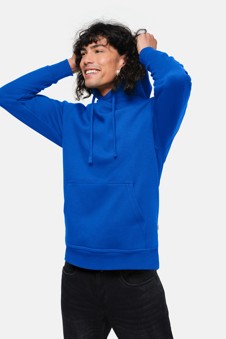 HAKRO 601 Kapuzen-Sweatshirt Premium in Royalblau – Modellansicht