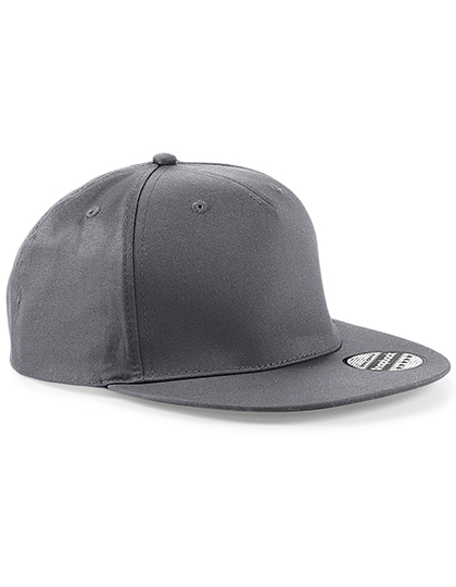Beechfield 5 Panel Snapback Rapper Cap in Graphite Grey – Vorderansicht
