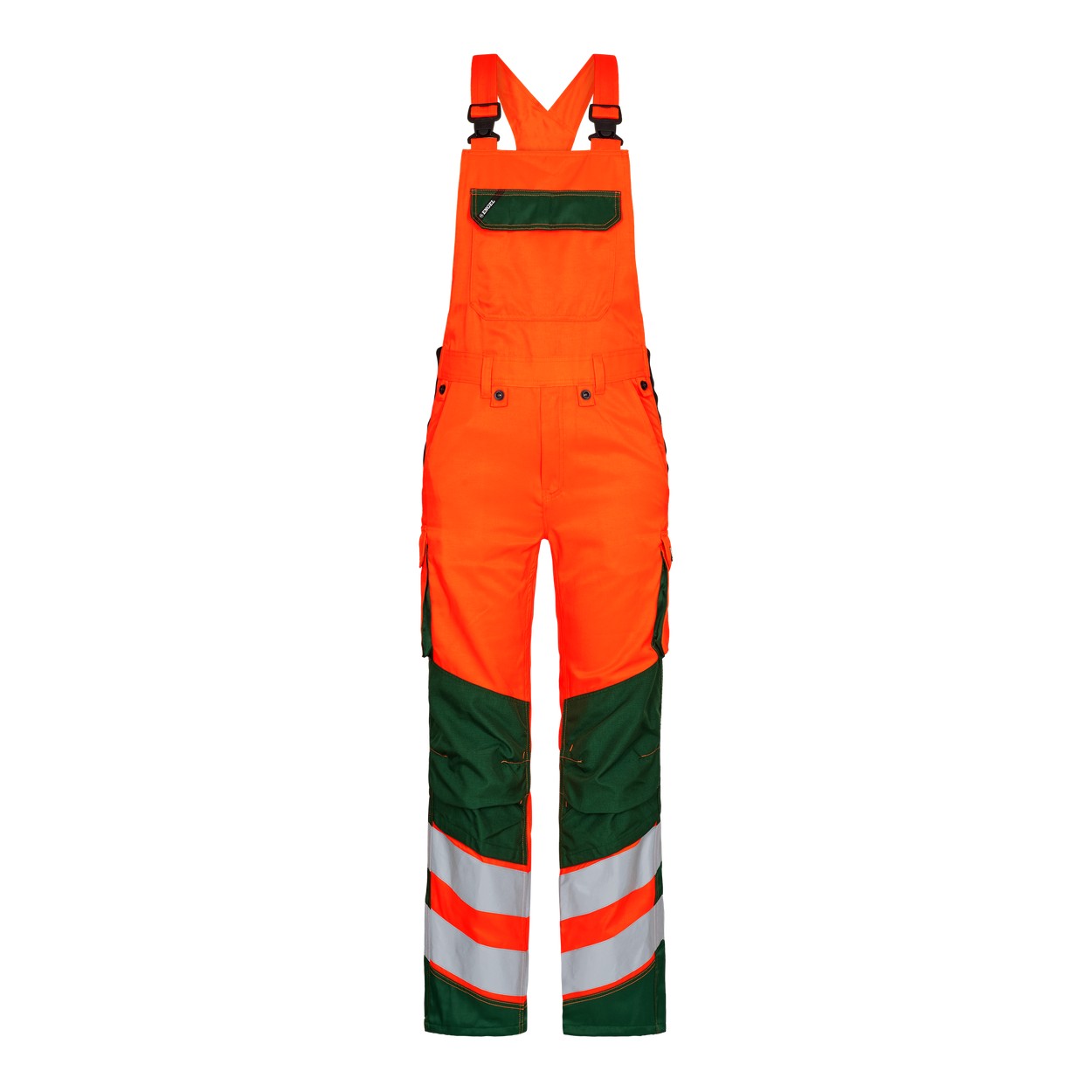 ENGEL Safety 3545-319 Light Latzhose in Orange/Grün – Vorderansicht