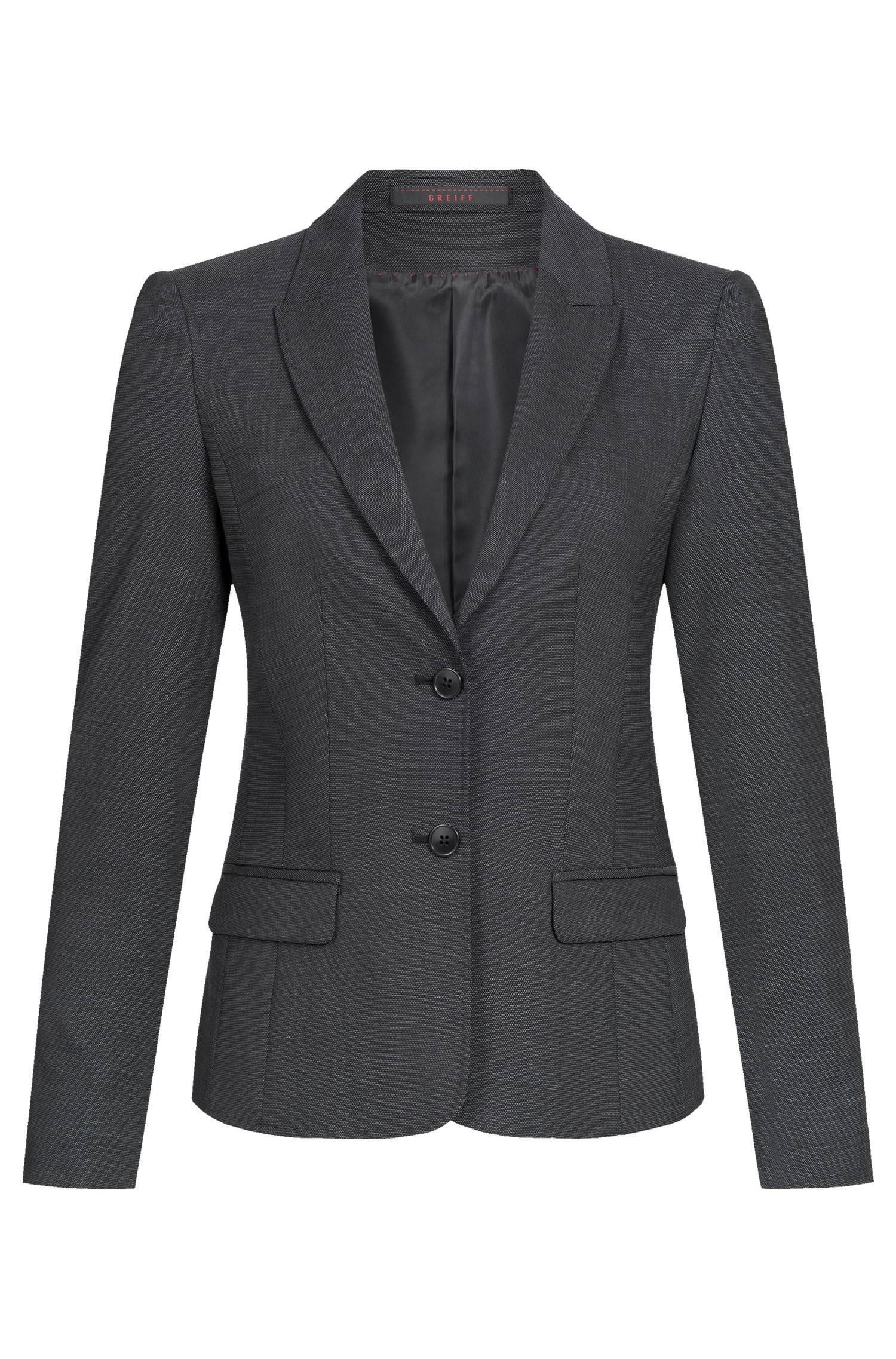 Greiff Damen-Blazer RF Modern 37.5 in Pinpoint Schwarz – Vorderansicht