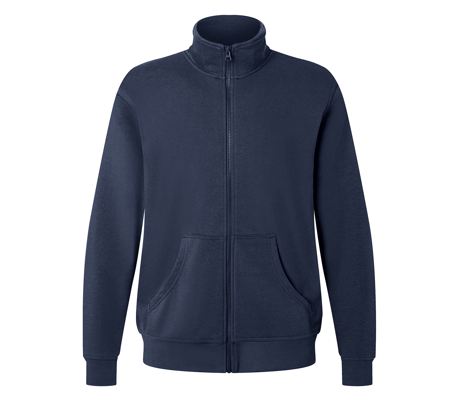 KÜBLER SHIRTS Sweatjacke in Dunkelblau – Vorderansicht