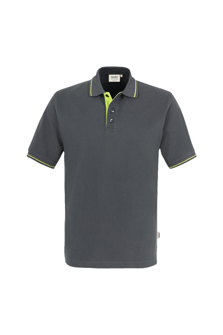 HAKRO 803 Poloshirt Casual in Anthrazit/Kiwi – Vorderansicht