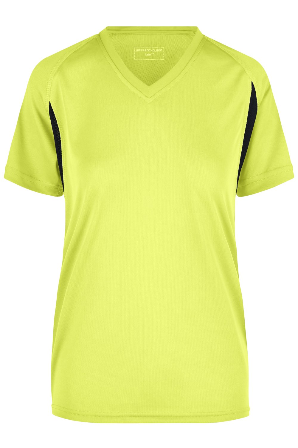Daiber Ladies' Running-T in Fluo-Yellow/Black – Vorderansicht