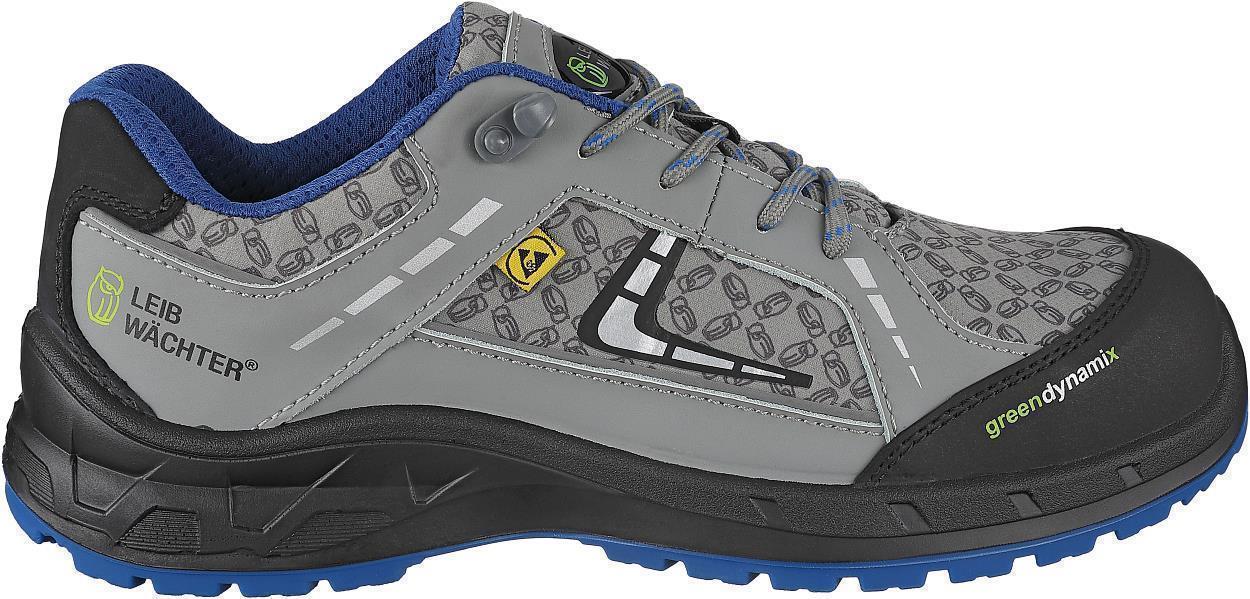 Leibwächter Halbschuh S1 L1294 Brüssel in Grau/Schwarz/Blau – Vorderansicht