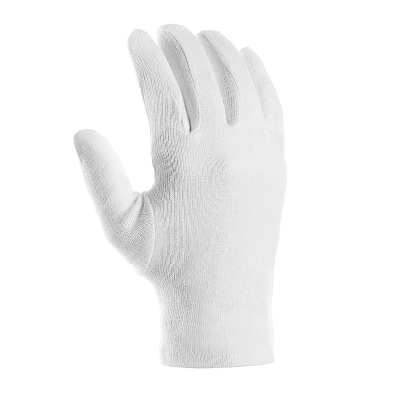teXXor® Baumwolltrikot-Handschuhe MITTELSCHWER mit Schichtel in Weiß Gebleicht – Vorderansicht