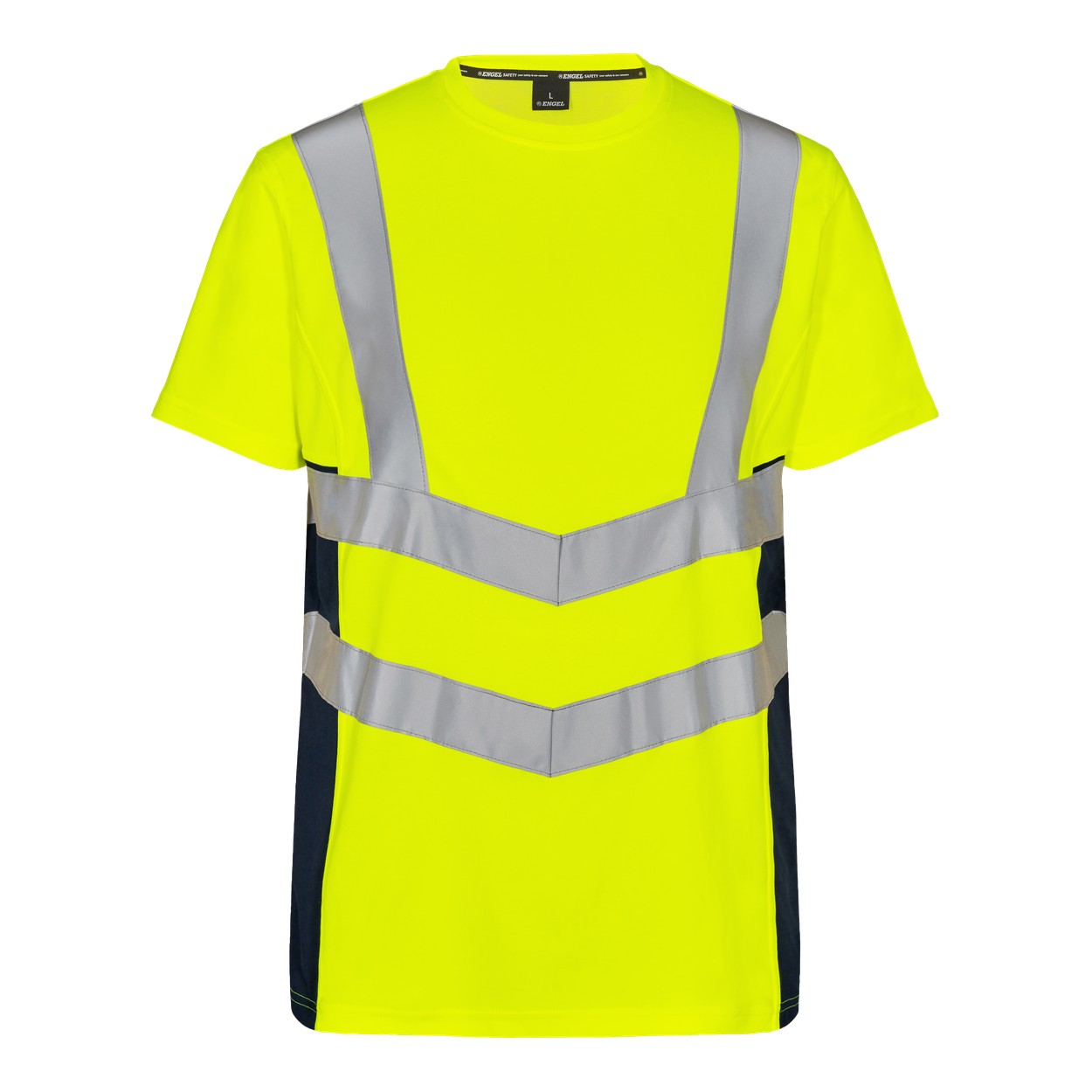 ENGEL Safety 9544-182 T-Shirt in Gelb/Blue Ink – Vorderansicht