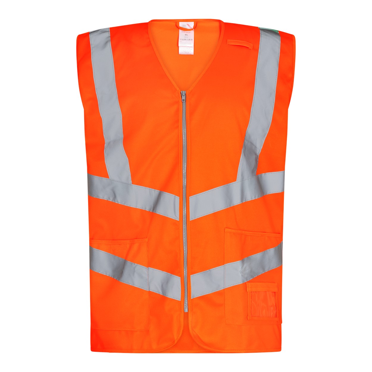 ENGEL Safety 5030-240 Weste mit Reißverschluss in Hi-Vis Orange – Vorderansicht