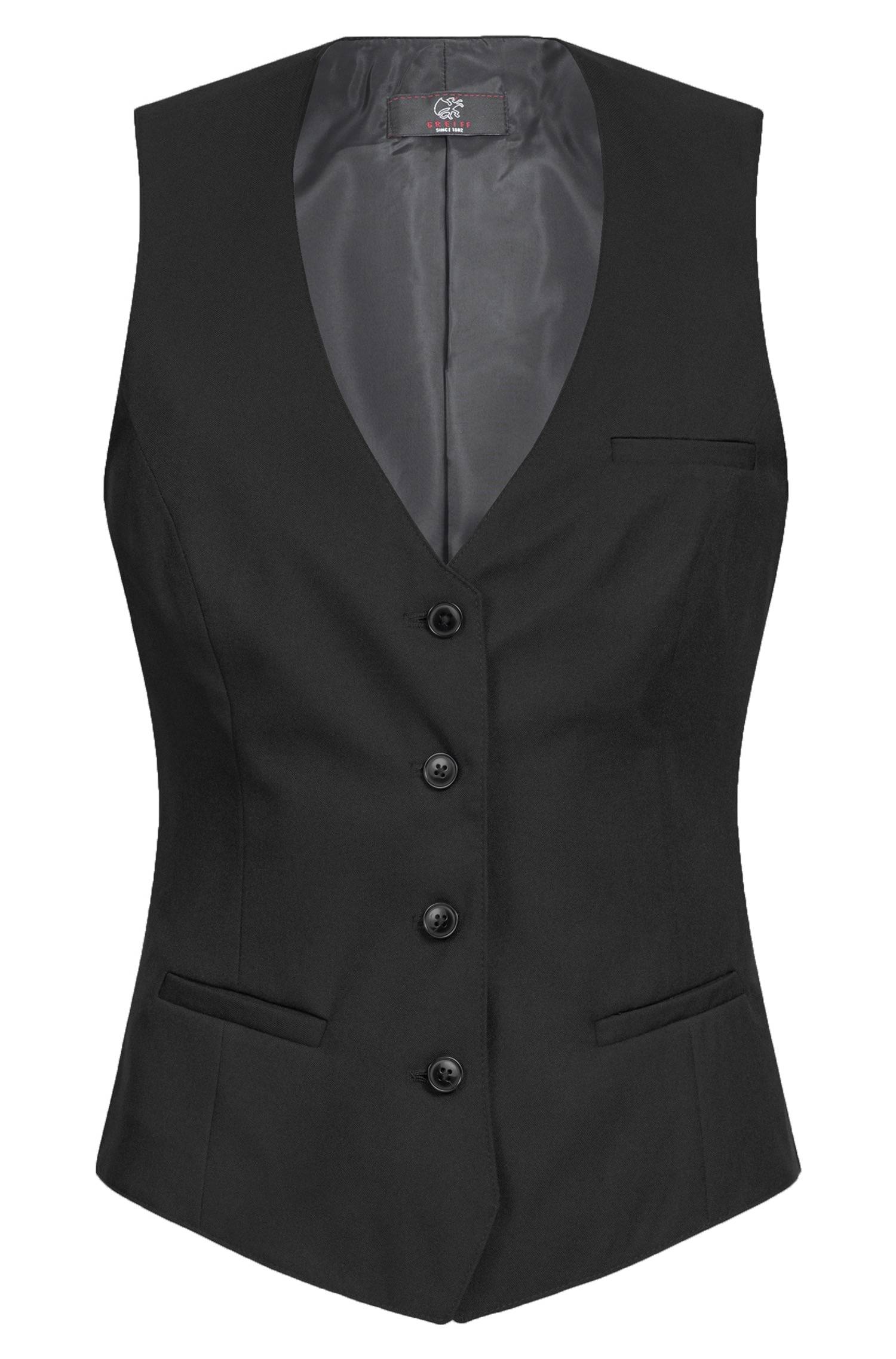 Greiff Damen-Weste RF Simple in Schwarz – Vorderansicht