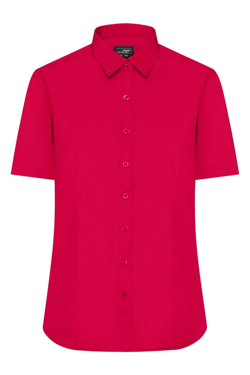 Daiber Ladies' Shirt Short-Sleeved Poplin in Red – Vorderansicht