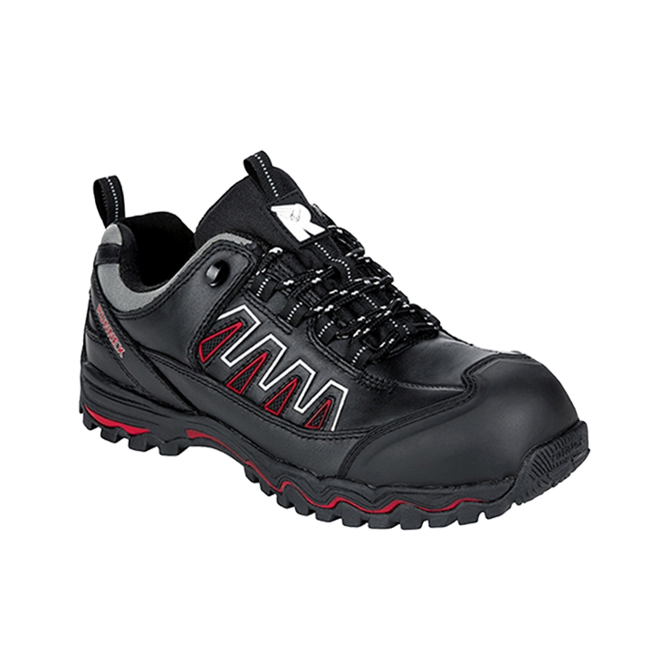 RUNNEX® S3S-Sicherheitshalbschuhe LightStar in Schwarz/Rot – Vorderansicht