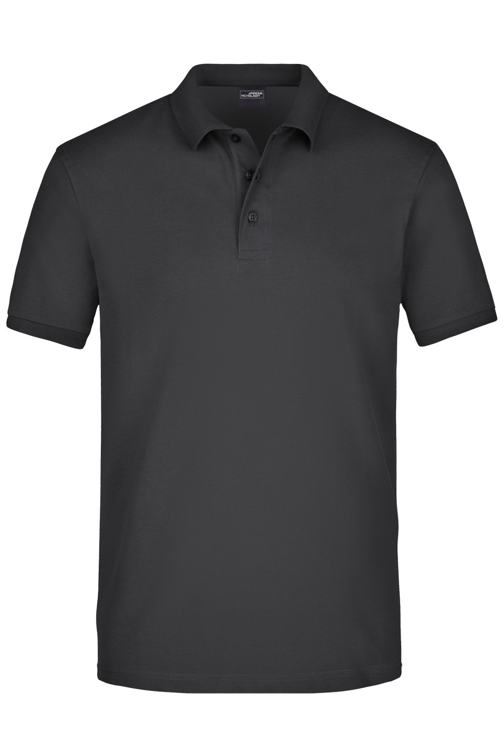 Daiber Men's Elastic Polo Piqué in Black – Vorderansicht