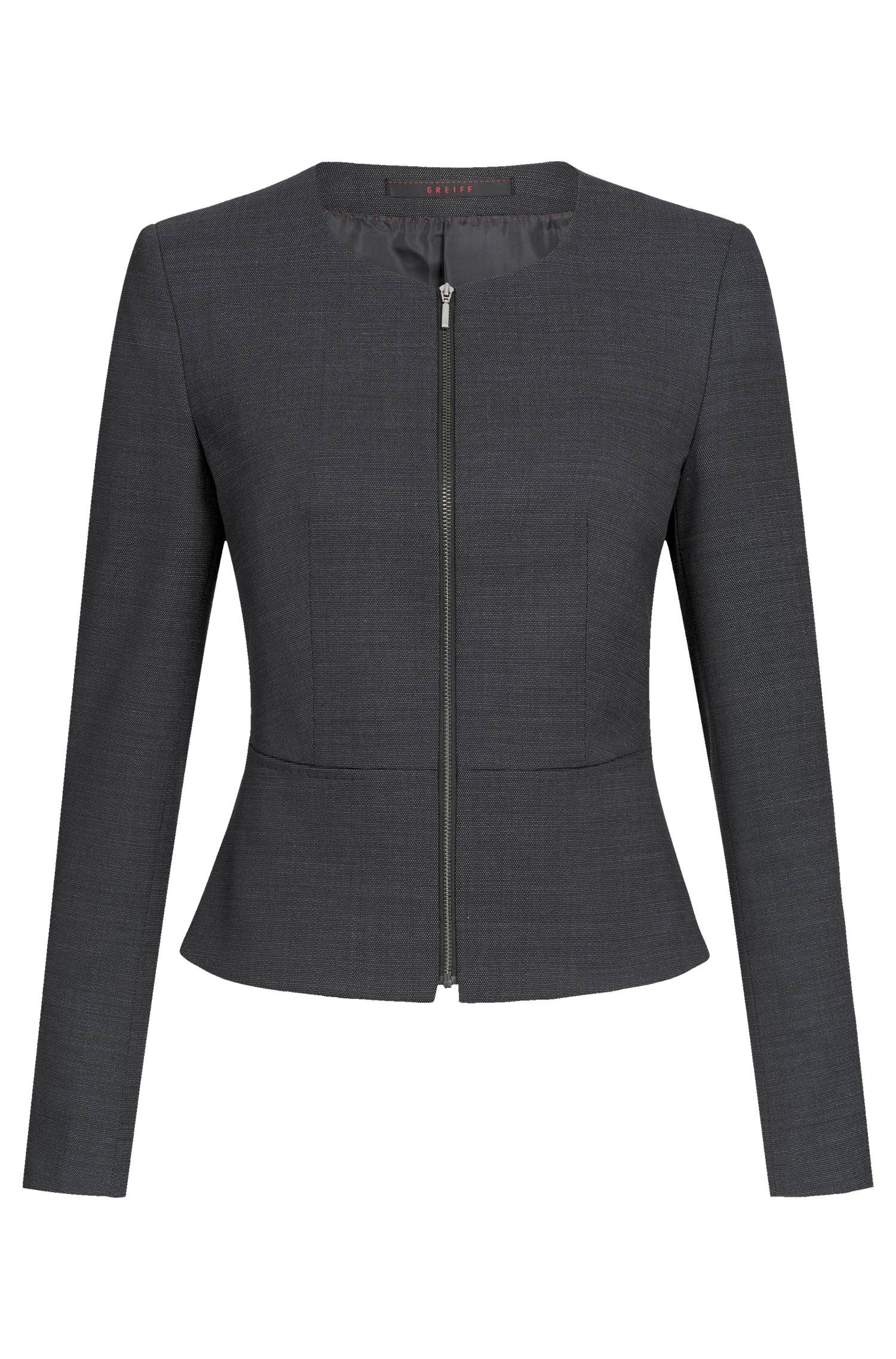 Greiff Damen-Kurzblazer SF Modern 37.5 in Pinpoint Schwarz – Vorderansicht