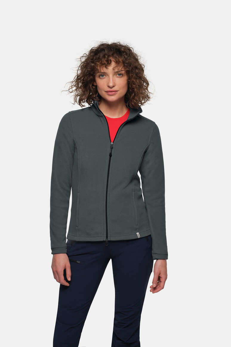 HAKRO 246 Damen Fleecejacke ECO in Anthrazit – Modellansicht