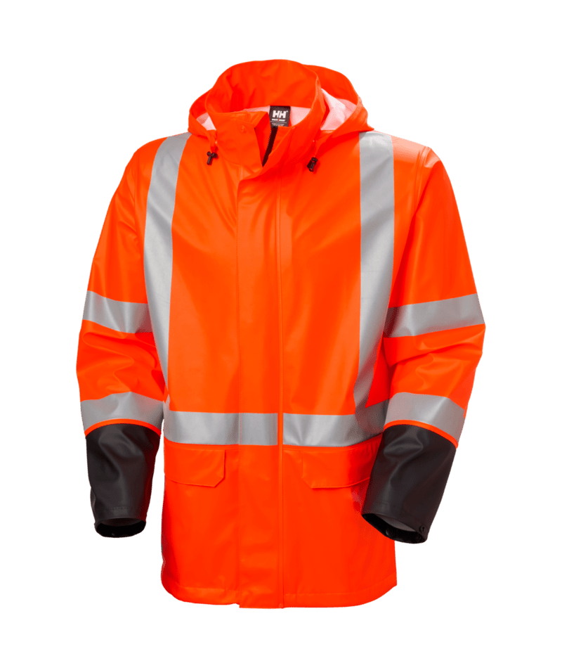 Helly Hansen Workwear ADDVIS RAIN JACKET in Orange/Anthrazit – Vorderansicht