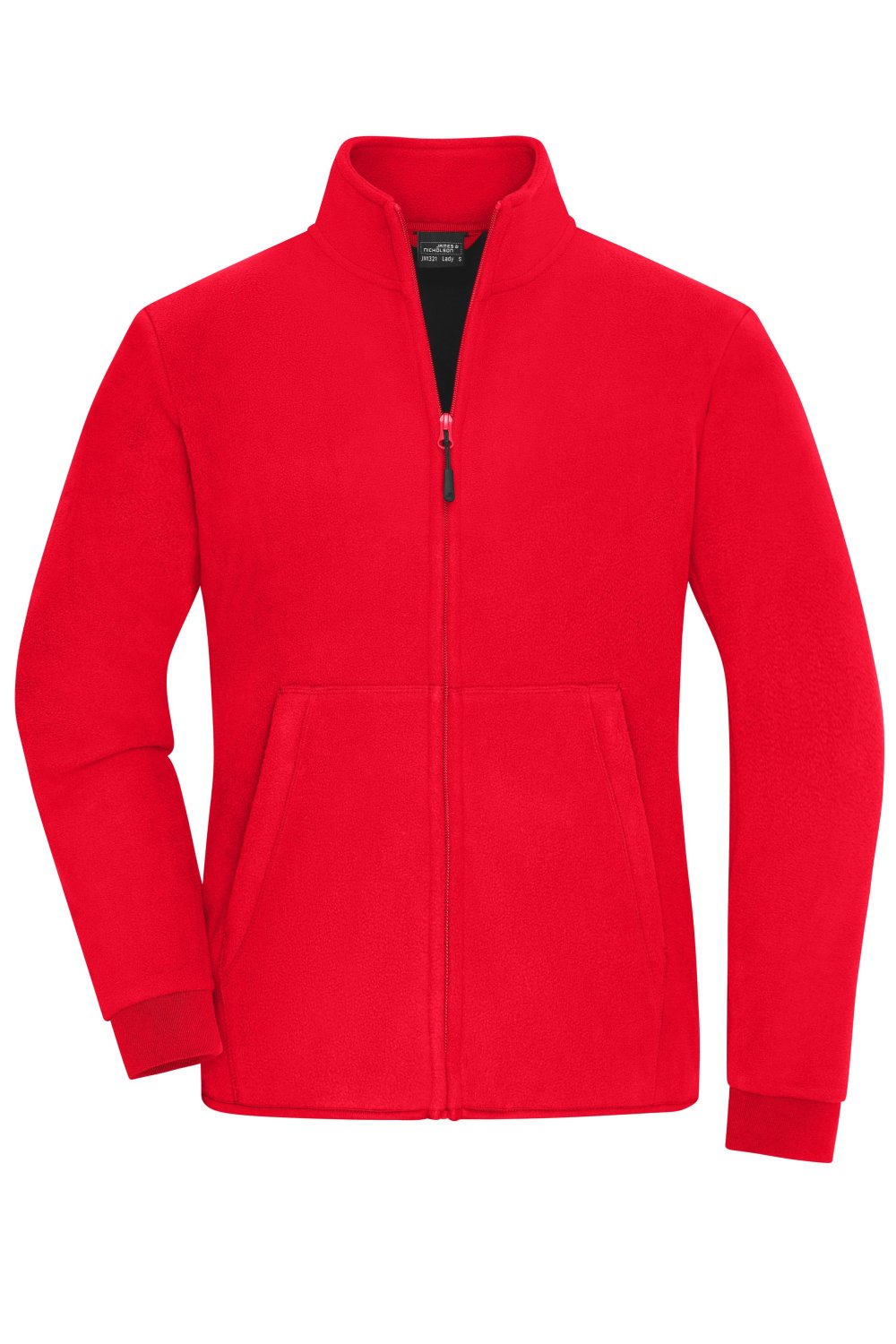 Daiber Ladies' Bonded Fleece Jacket in Red/Black – Vorderansicht