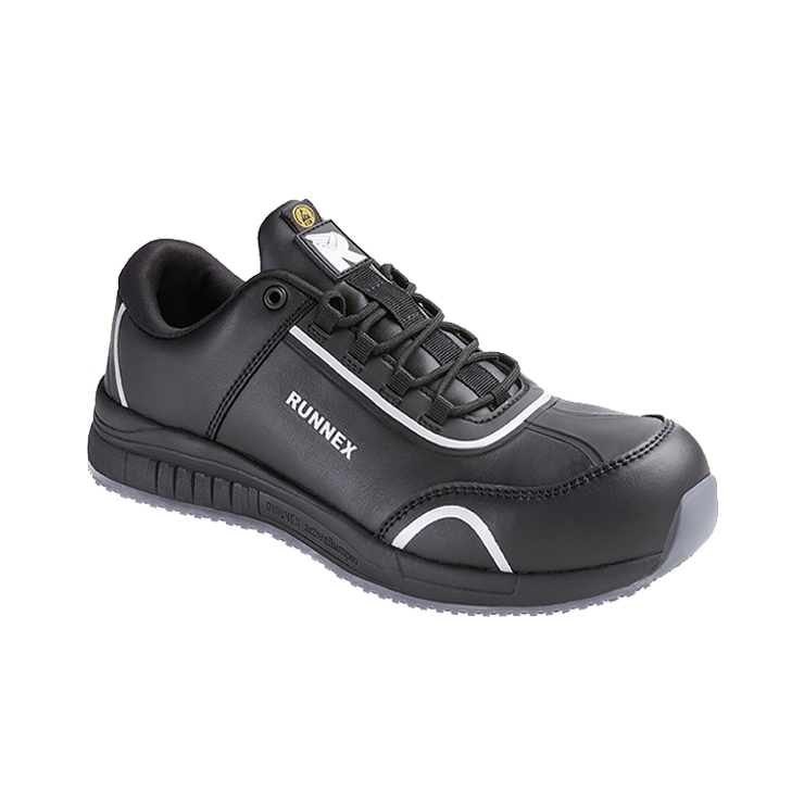 RUNNEX® S3S-ESD-Sicherheitshalbschuhe SportStar in Schwarz – Vorderansicht