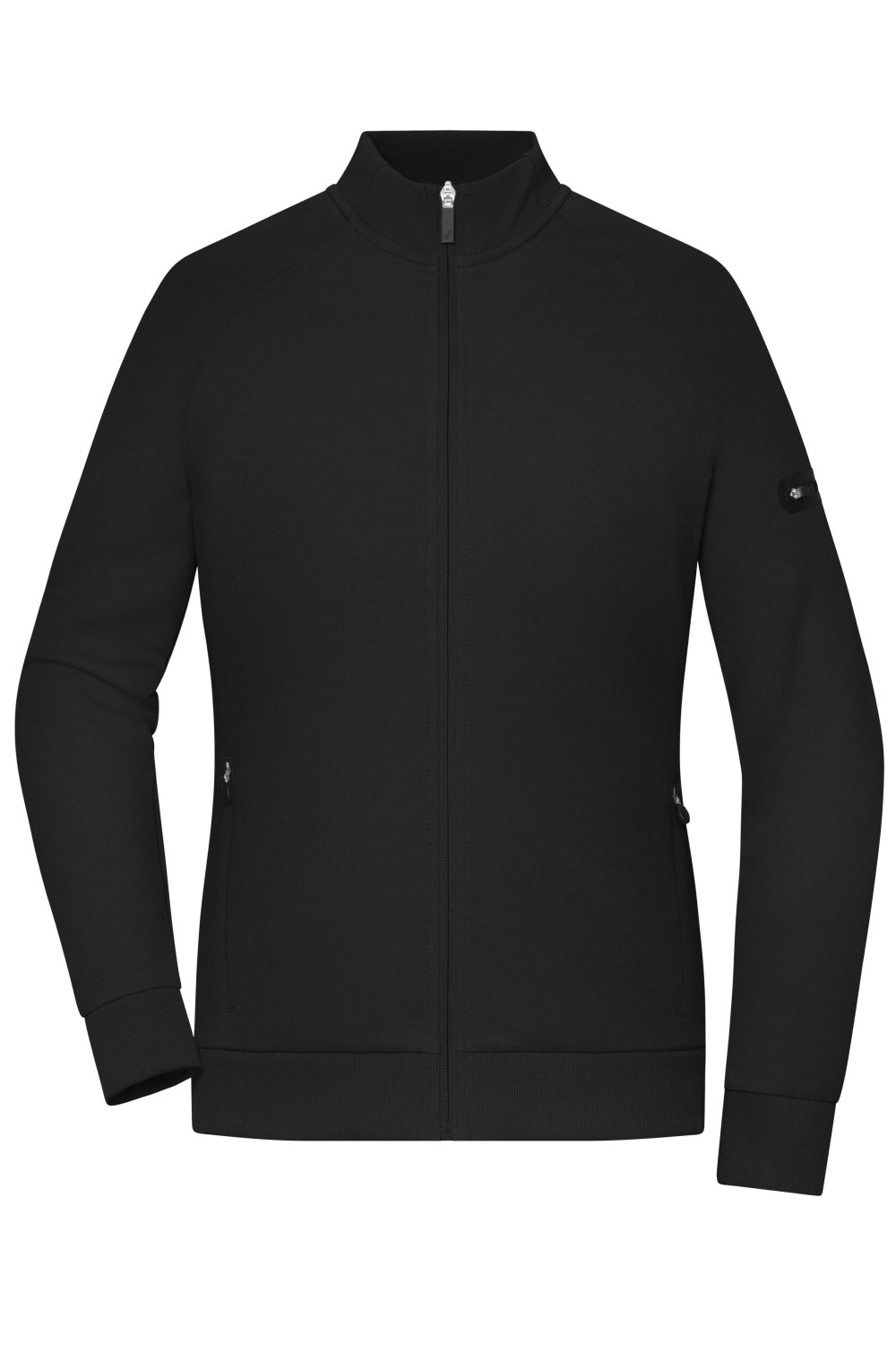 Daiber Ladies' Zip Jacket Interlock OCS Blended & RCS in Black – Vorderansicht