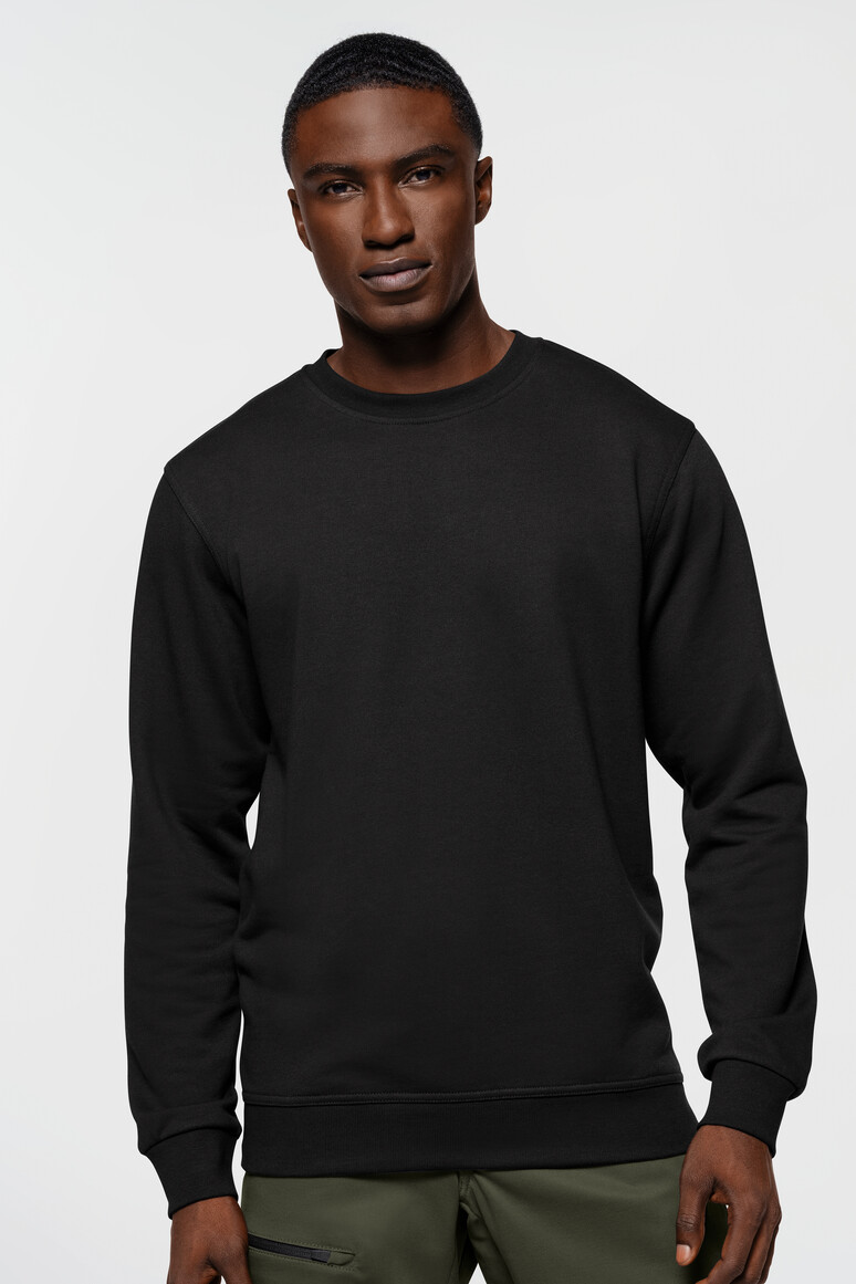 HAKRO 567 Label-Free Sweatshirt Heavy MIKRALINAR® ECO in Schwarz – Modellansicht