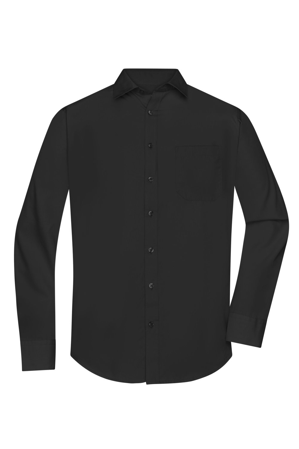 Daiber Men's Shirt Long-Sleeved Poplin in Black – Vorderansicht