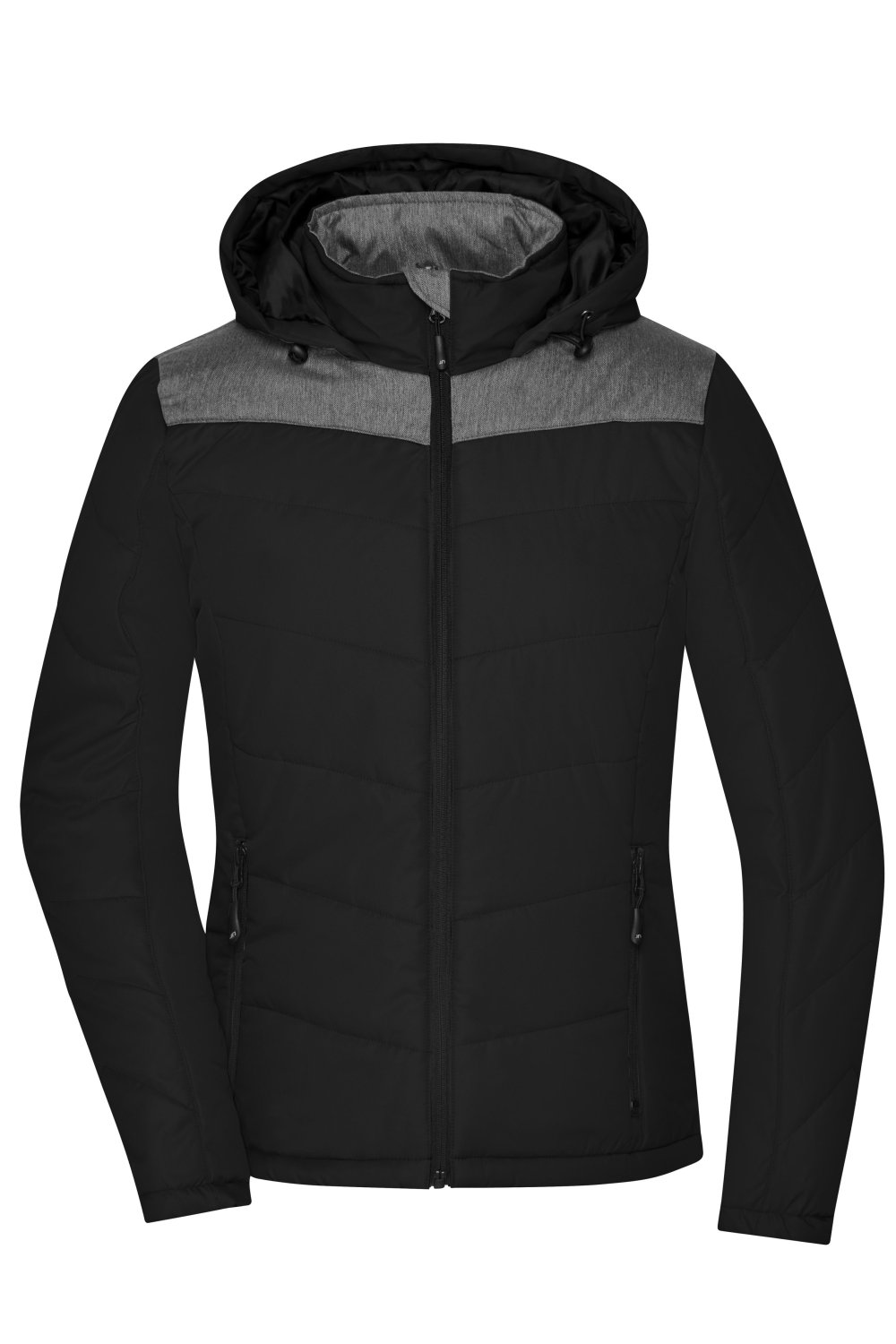 Daiber Ladies' Winter Jacket in Black/Anthracite-Melange – Vorderansicht