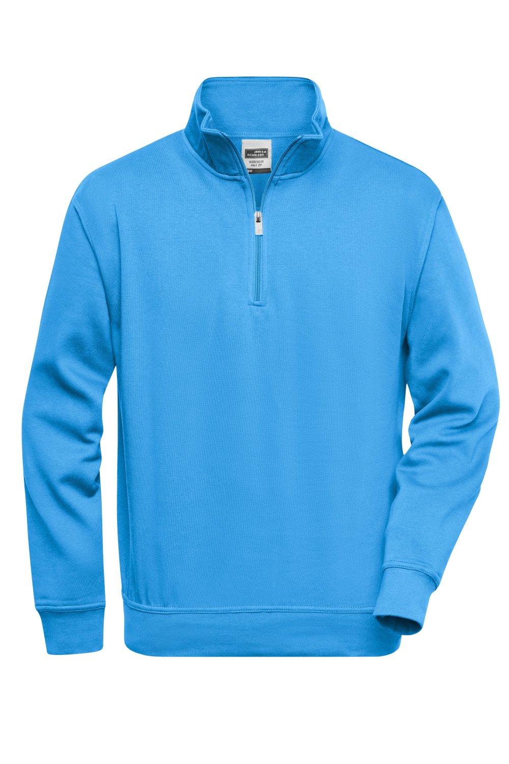 Daiber Workwear Half-Zip Sweat in Aqua – Vorderansicht