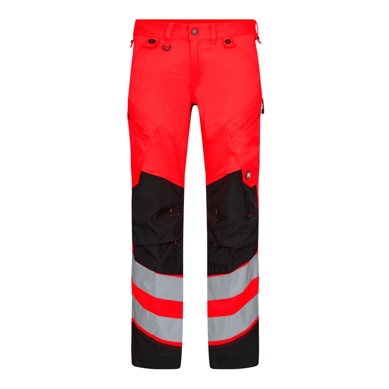 ENGEL Safety 2544-314 Arbeitshose mit 2-Wege-Stretch in Rot/Schwarz – Vorderansicht