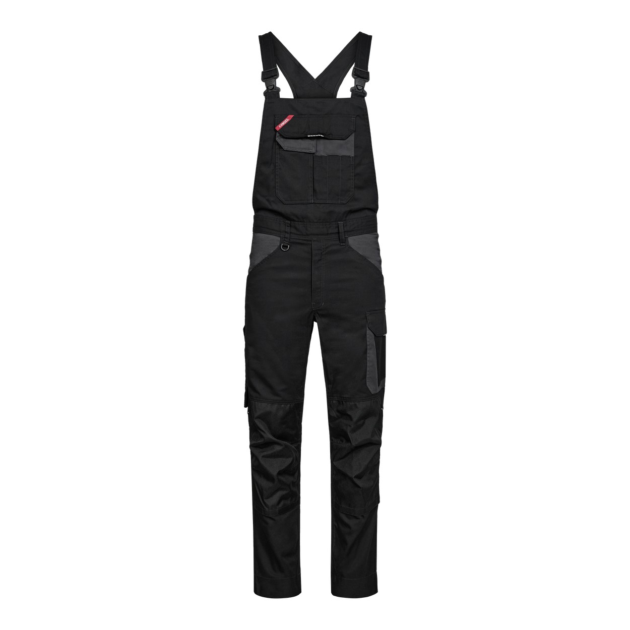 ENGEL Venture 3520-154 Latzhose in Schwarz/Anthrazit Grau – Vorderansicht