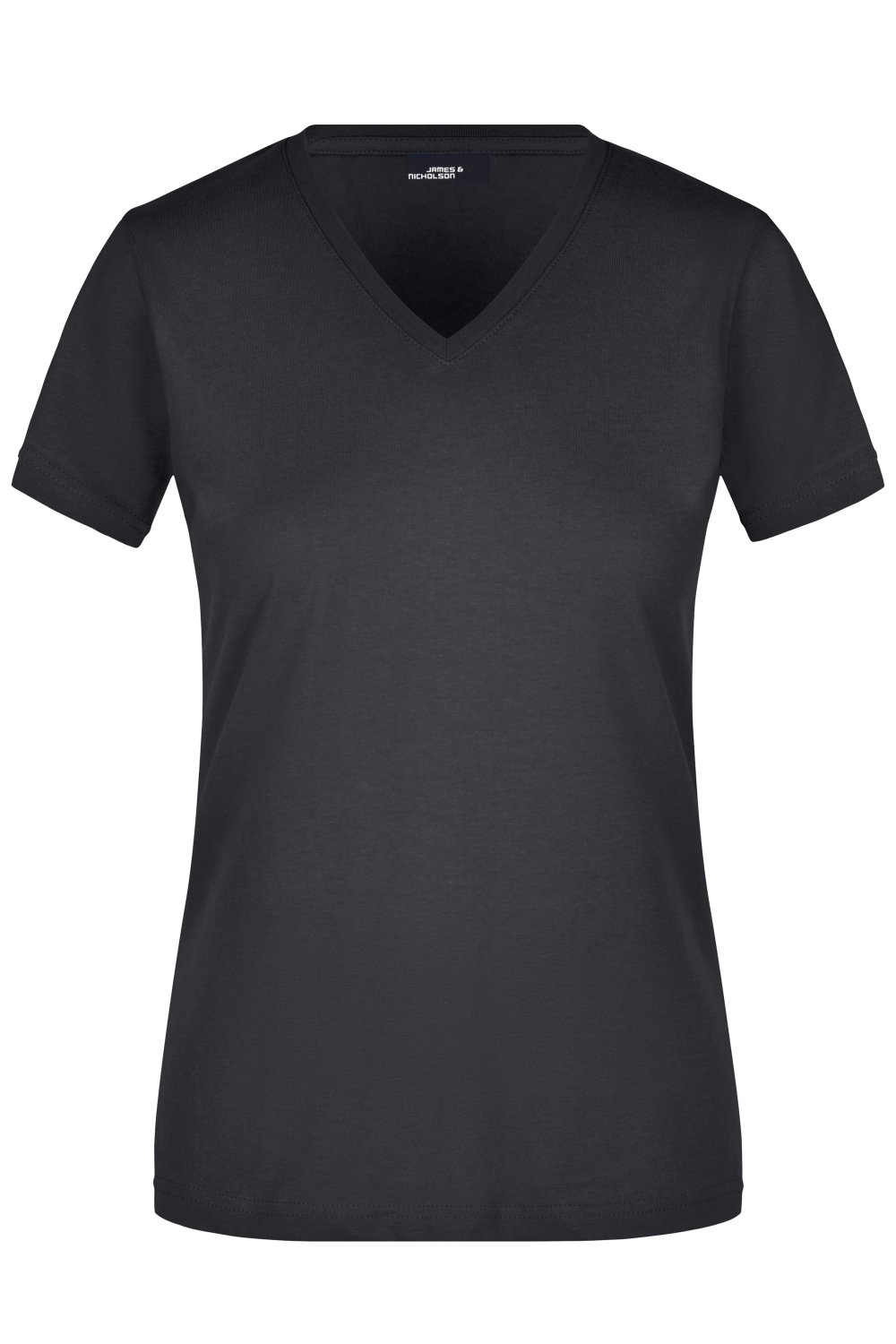 Daiber Ladies' Slim Fit V-T in Black – Vorderansicht