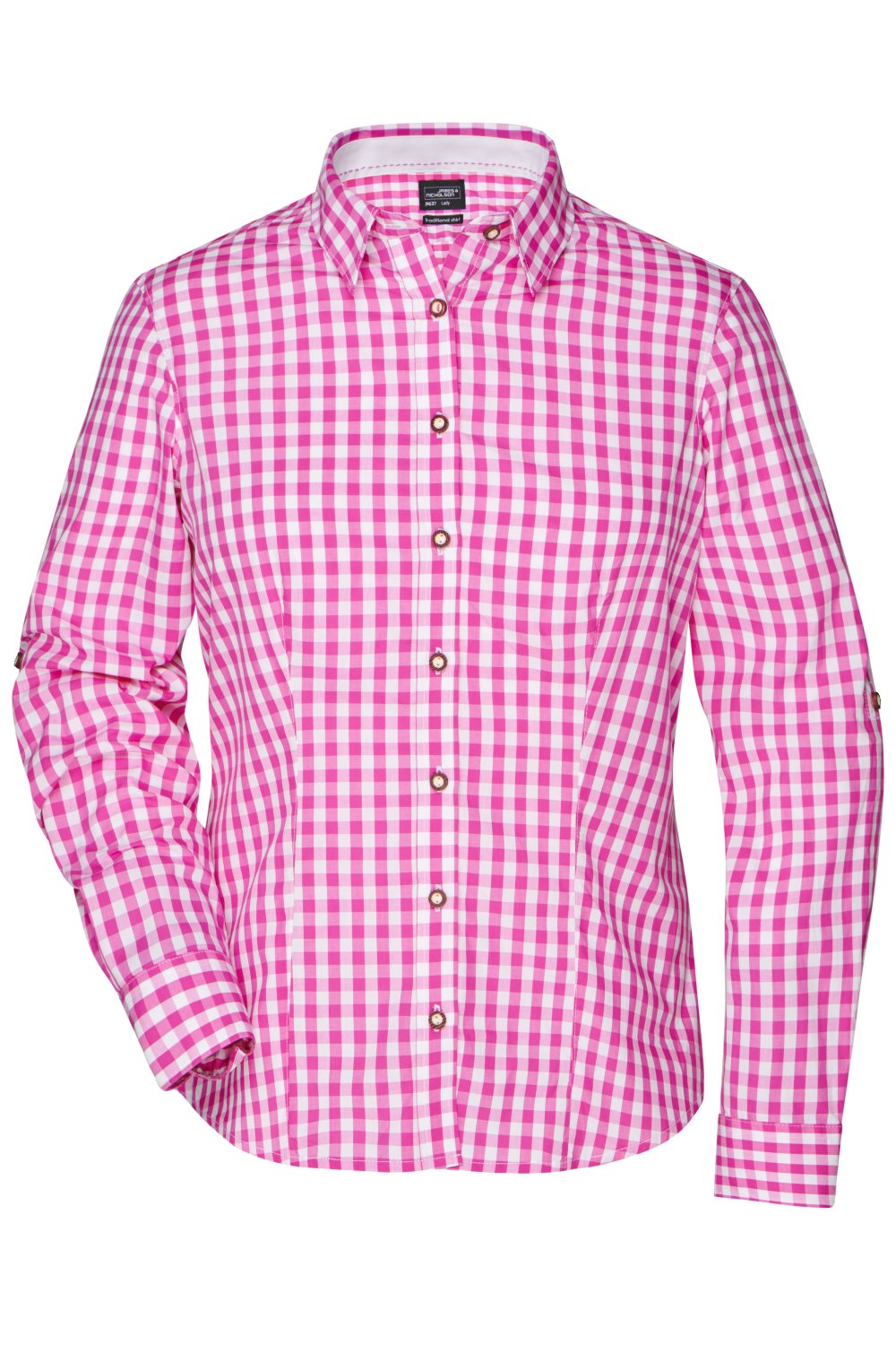 Daiber Ladies' Traditional Shirt in Purple/White – Vorderansicht