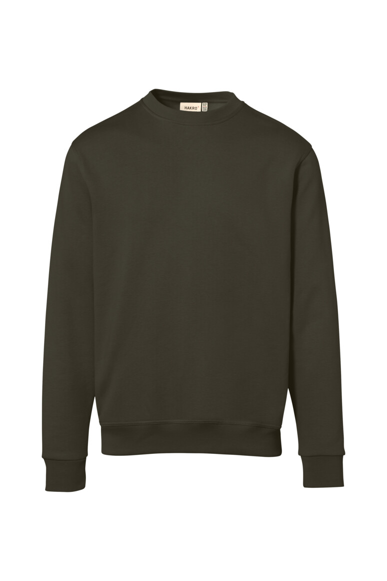 HAKRO 570 Sweatshirt Bio-Baumwolle in Olive – Vorderansicht