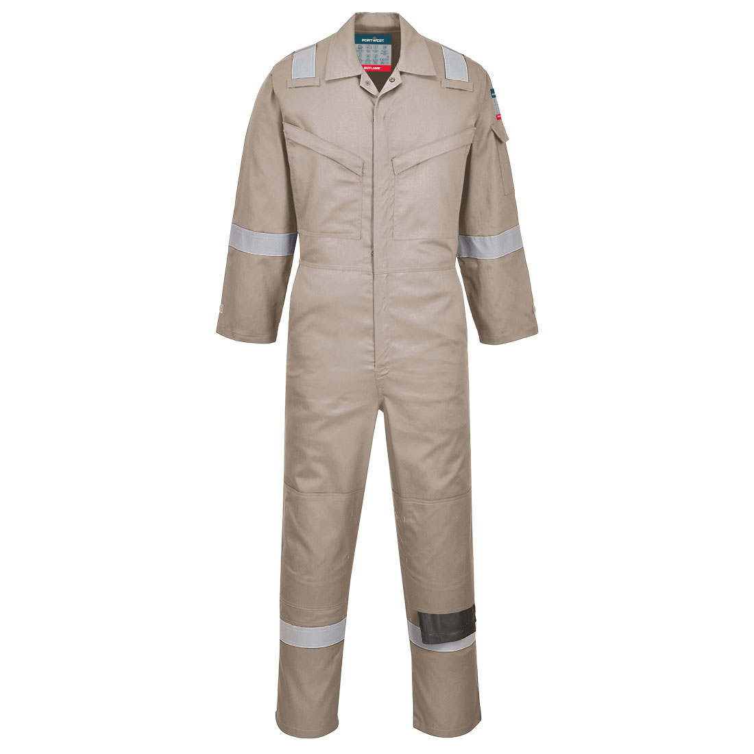 Portwest Bizflame Work Lightweight FR Coverall in Khaki – Vorderansicht