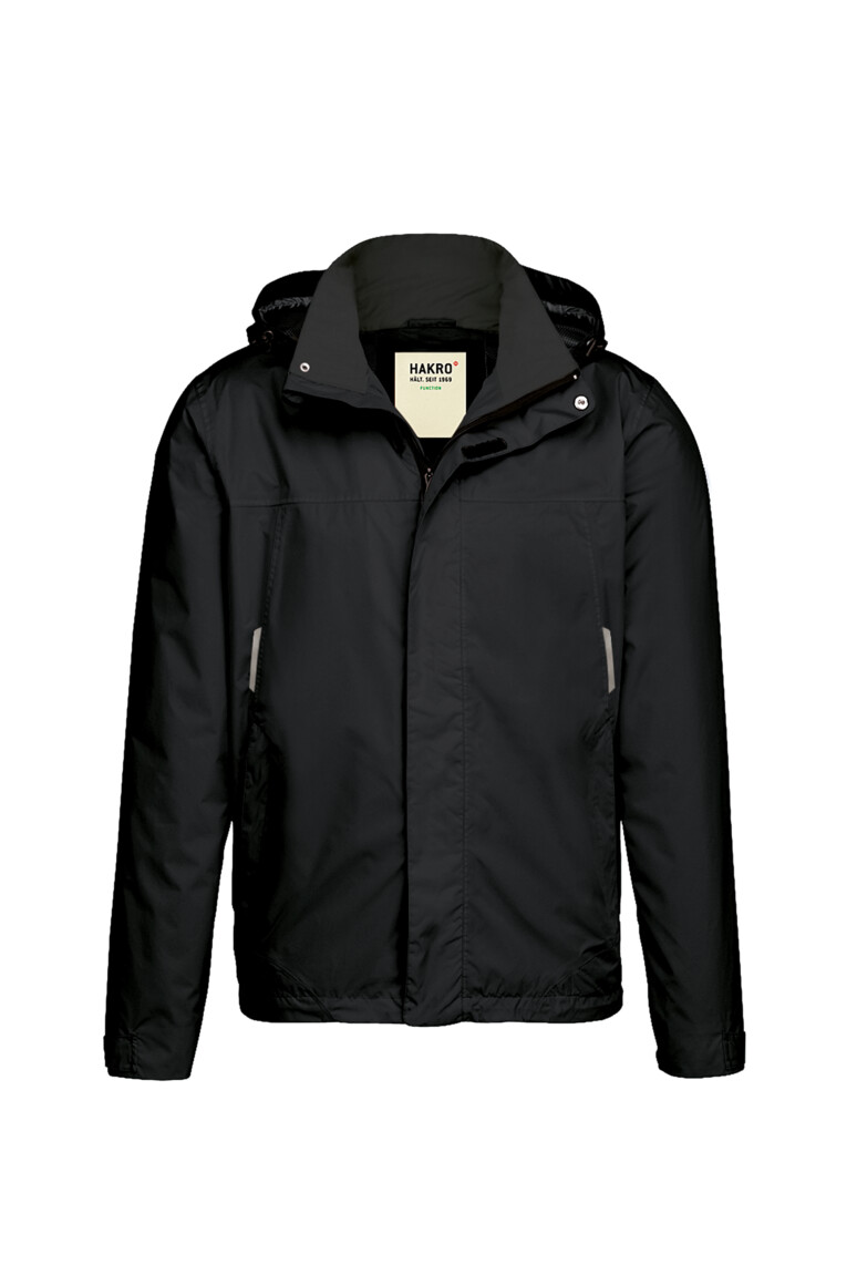 HAKRO 862 Regenjacke in Schwarz – Vorderansicht