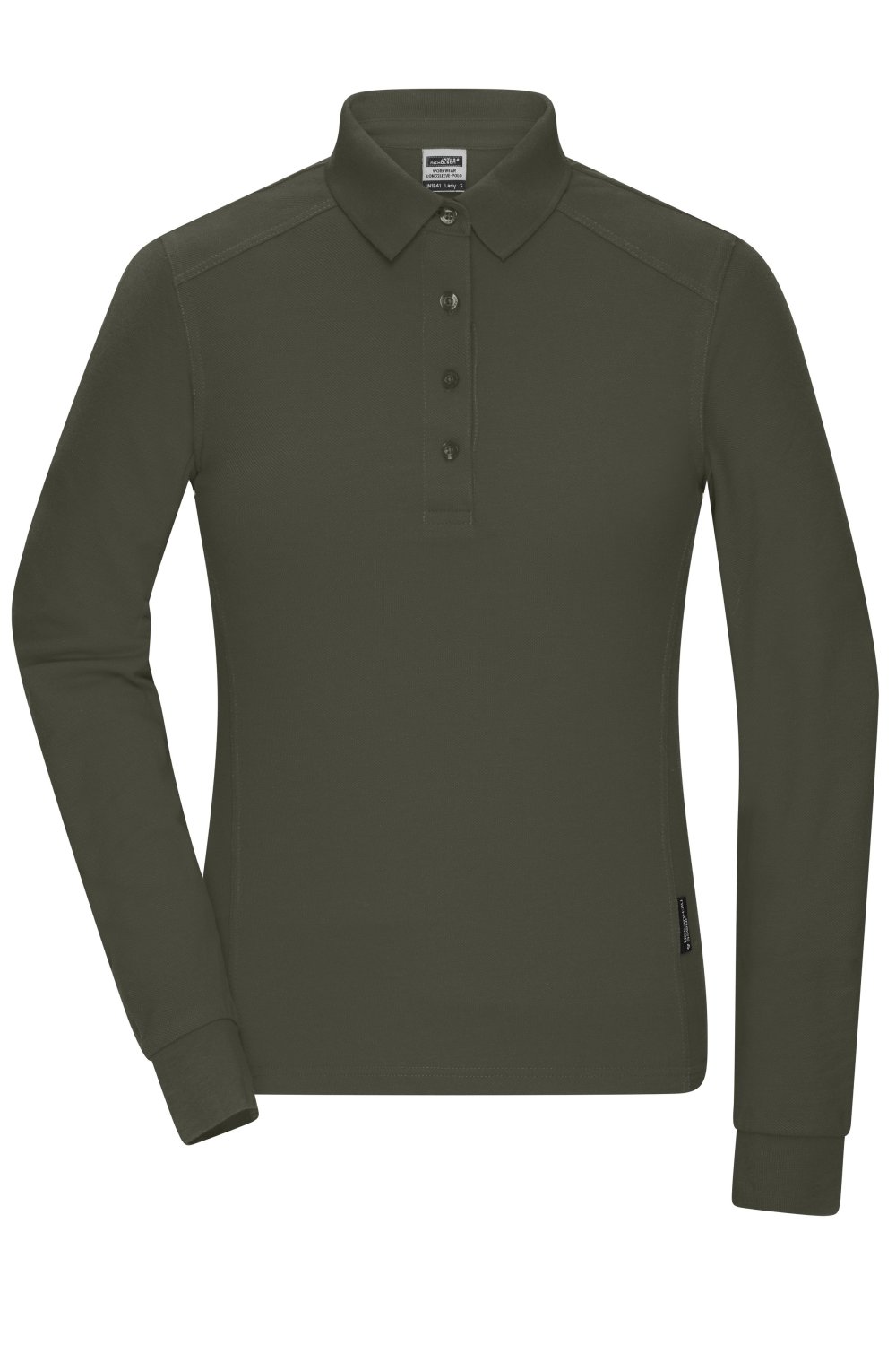 Daiber Ladies' Workwear-Long-Sleeved Polo OCS Blended in Olive – Vorderansicht