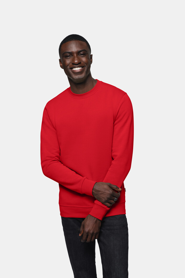 HAKRO 471 Sweatshirt Premium in Rot – Modellansicht