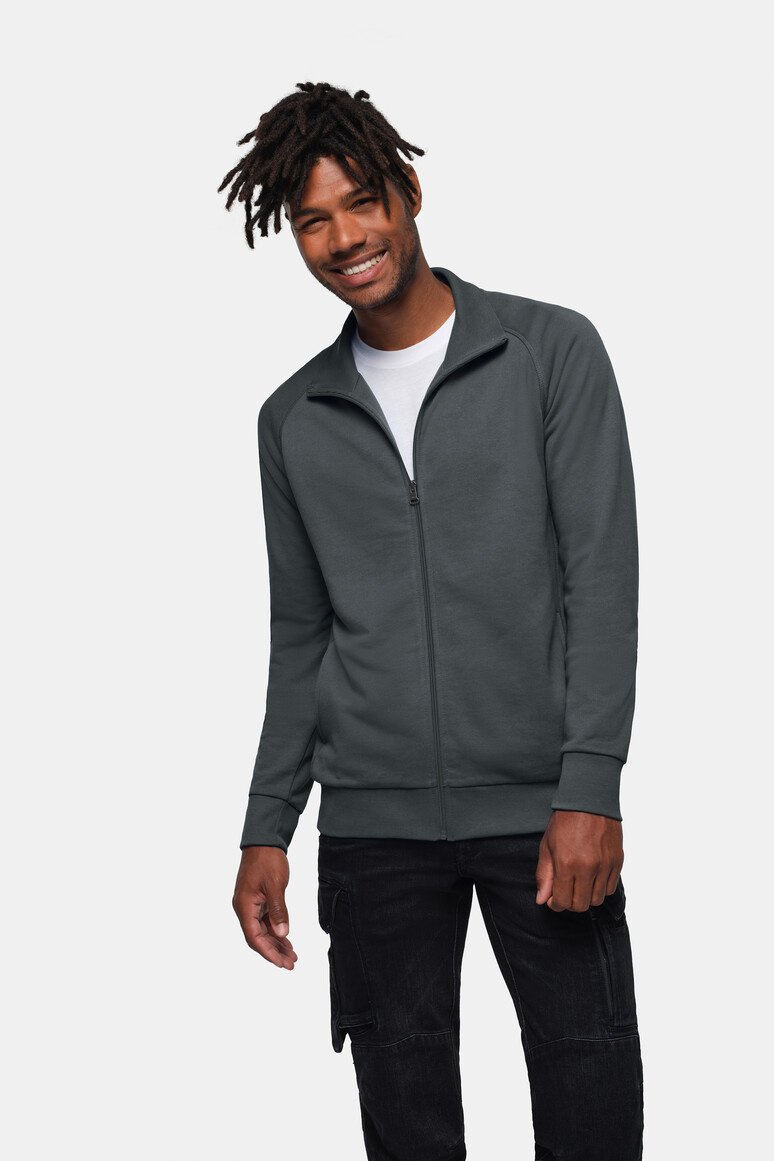 HAKRO 606 Sweatjacke Premium in Anthrazit – Modellansicht