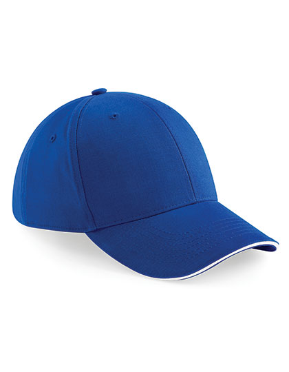 Beechfield Athleisure 6 Panel Cap in Bright Royal/White – Vorderansicht
