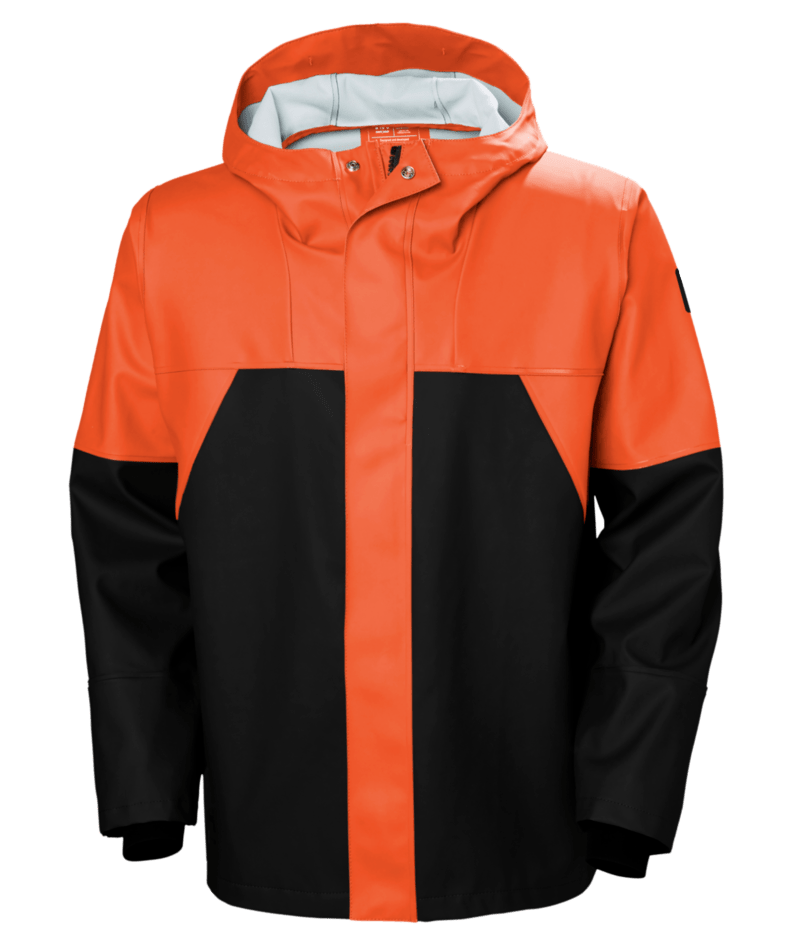 Helly Hansen Workwear STORM RAIN JACKET in Dunkel Orange/Schwarz – Vorderansicht