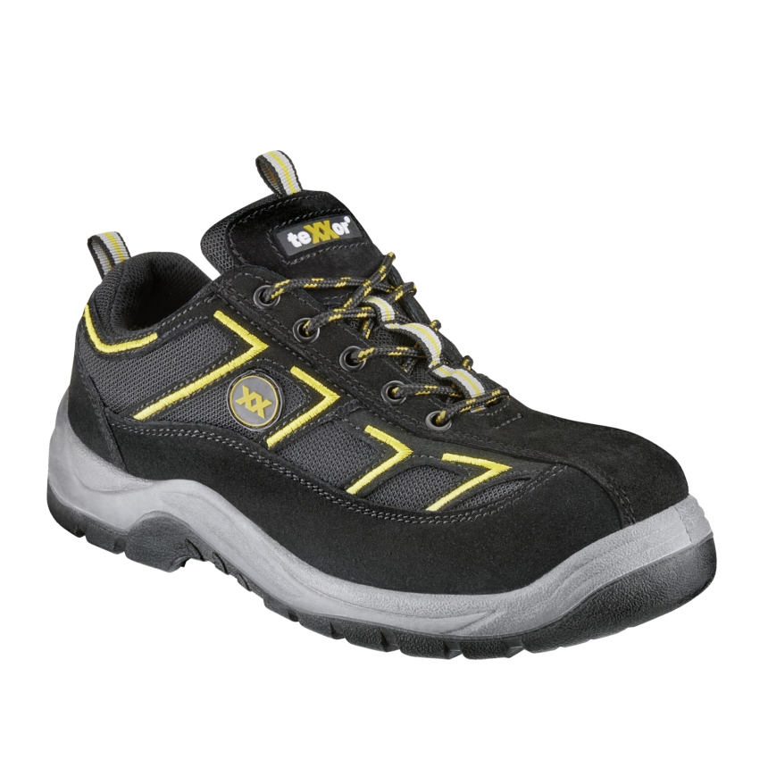 teXXor® S1-Sicherheitshalbschuhe METZ in Schwarz/Gelb – Vorderansicht
