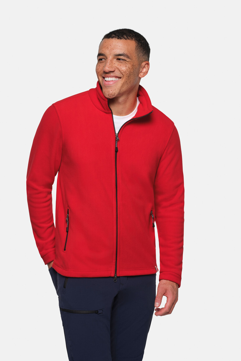 HAKRO 846 Fleecejacke ECO in Rot – Modellansicht