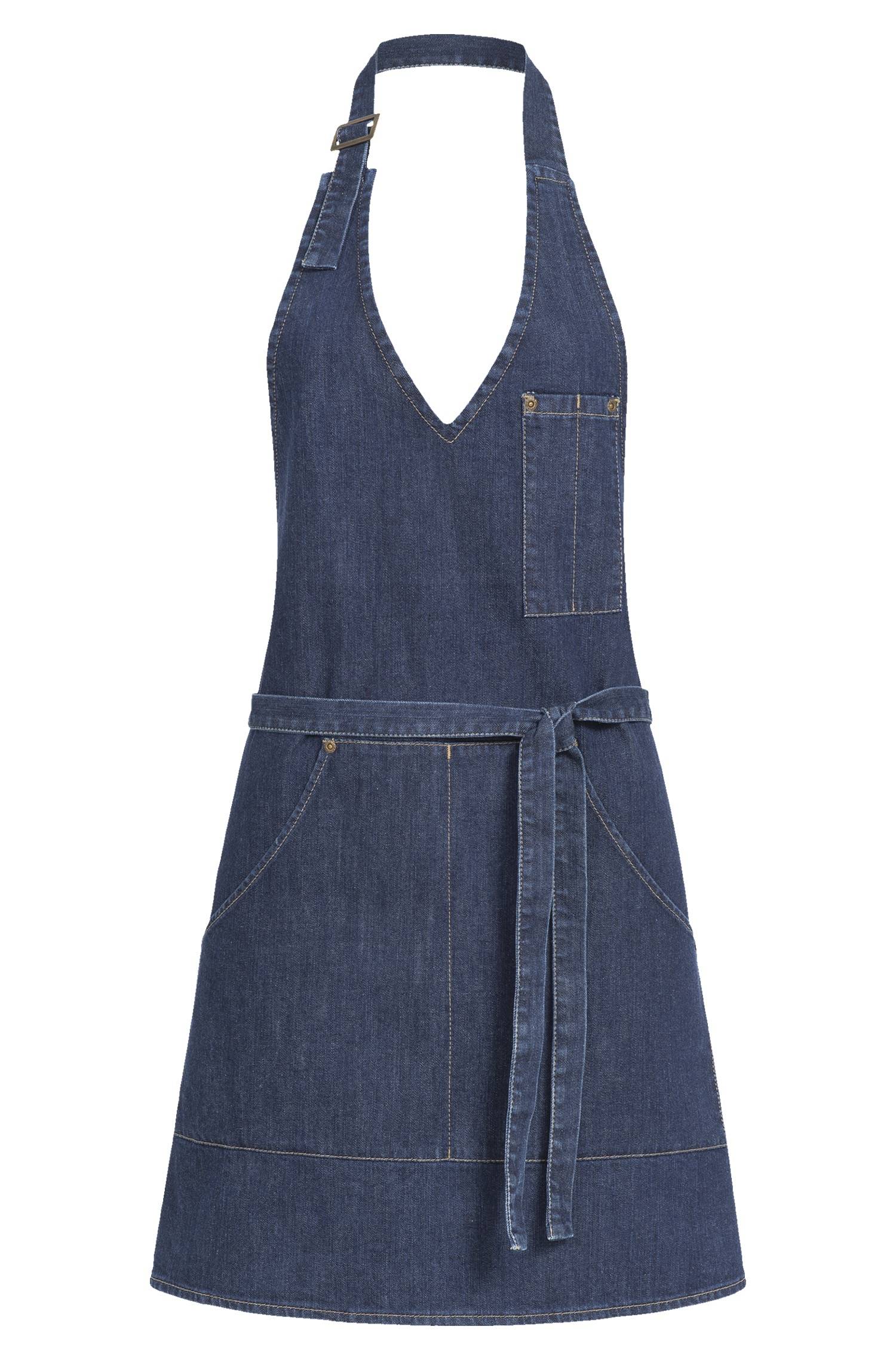 Greiff Damen-Latzschürze denim 70x61 cm in Blue Denim – Vorderansicht