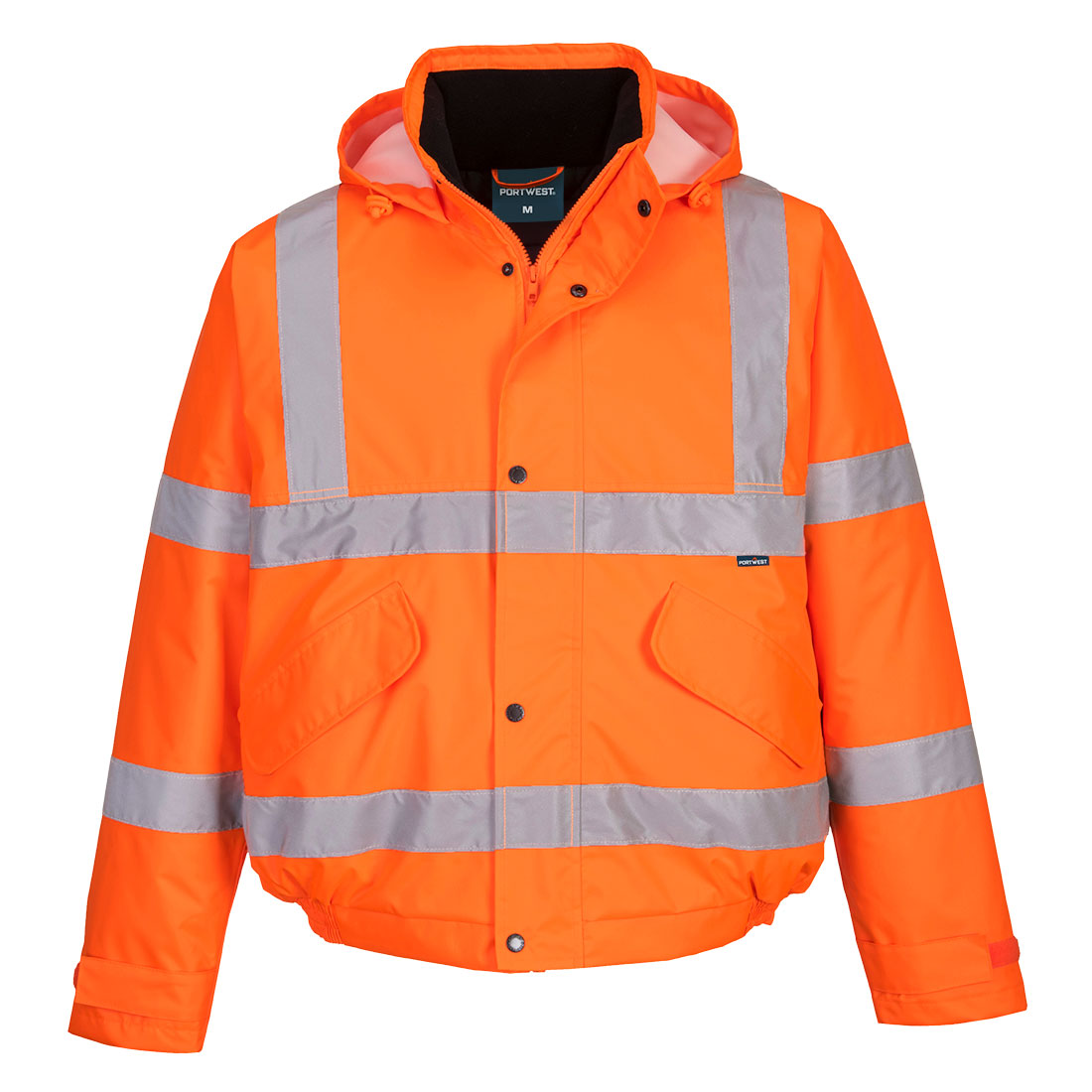 Portwest ES1 Essential Hi-Vis Winter Bomber Jacket in Orange – Vorderansicht