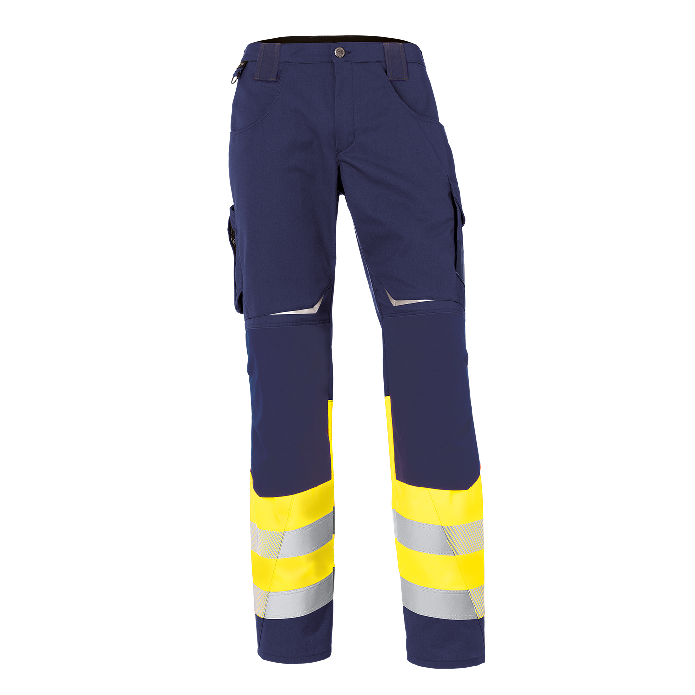 KÜBLER REFLECTIQ Hose Klasse 1 in Warngelb/Dunkelblau – Vorderansicht
