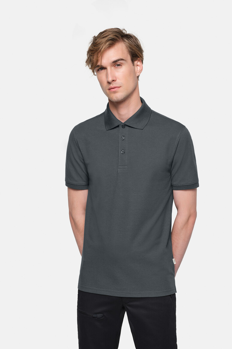 HAKRO 569 Poloshirt MIKRALINAR® ECO in Anthrazit – Modellansicht